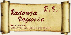 Radonja Vagurić vizit kartica